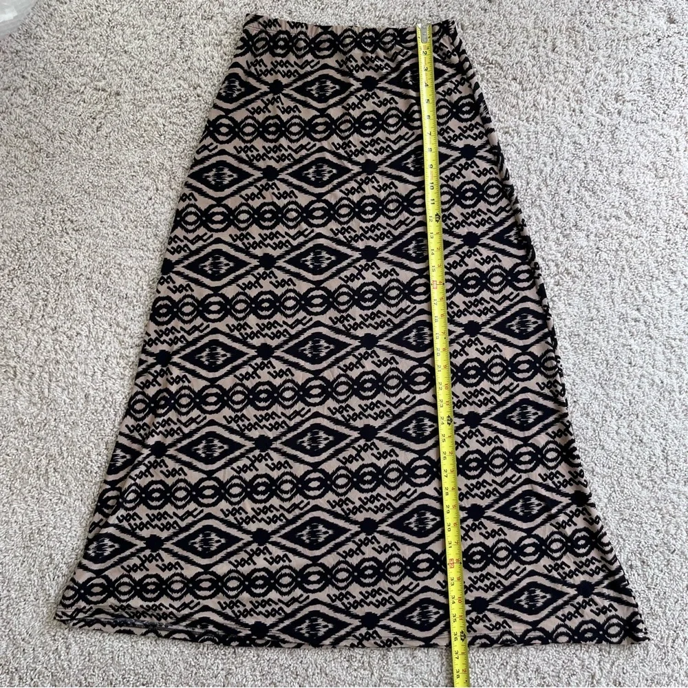 Womens Y2K Maxi Slip Skirt Size Large Geometric Tribal Long Vintage Pull‎ On